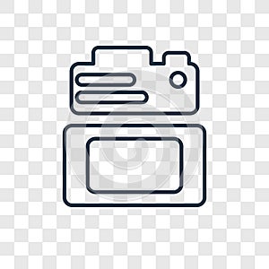 Camera Screen concept vector linear icon isolated on transparent