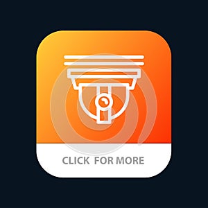 Camera, Security, Secure, Cam Mobile App Button. Android and IOS Line Version