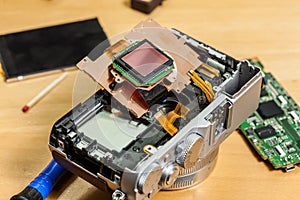 Camera sensor matrix close up