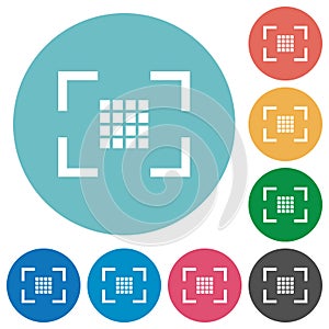 Camera sensor settings flat round icons