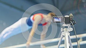 Camera shots gymnastic competitions - de-focused