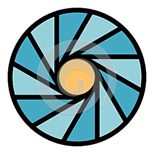 Camera shutter icon vector flat