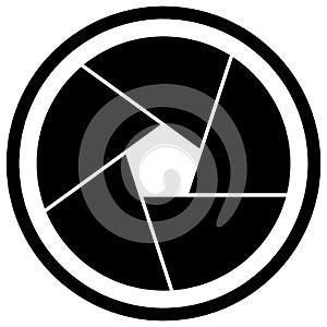 Camera shutter icon symbol and shutter blade vector