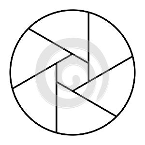 Camera shutter icon symbol and shutter blade vector