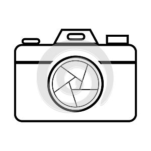 Camera shutter icon symbol and shutter blade vector