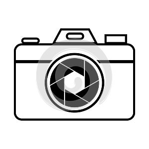 Camera shutter icon symbol and shutter blade vector