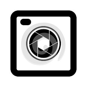 Camera shutter icon symbol and shutter blade vector