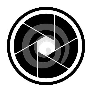 Camera shutter icon symbol and shutter blade vector