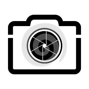 Camera shutter icon symbol and shutter blade vector