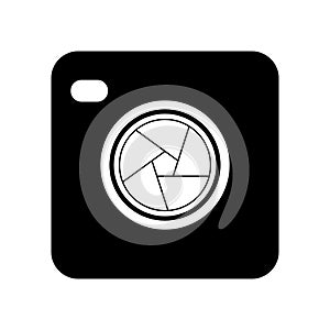 Camera shutter icon symbol and shutter blade vector