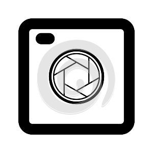 Camera shutter icon symbol and shutter blade vector