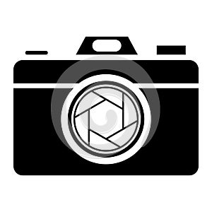 Camera shutter icon symbol and shutter blade vector