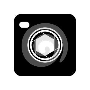 Camera shutter icon symbol and shutter blade vector