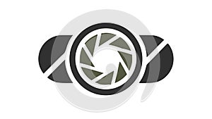Camera Shutter Lens Logo Icon Vector, vector design Generative AI