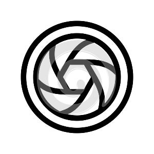 Camera shutter or objective  thin line icon. Aperture symbol vector illustration