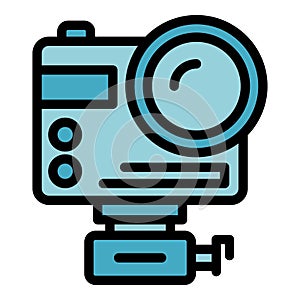 Camera stand icon vector flat