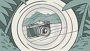 Camera in Target Focus, Flat Vector Illustration, vector design Generative AI