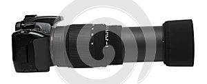 Camera with telephoto zoom lens