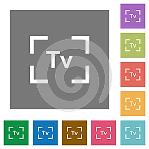 Camera time value mode square flat icons