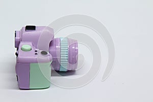 Camera toy on white background