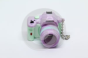 Camera toy on white background