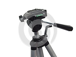 Camera tripod over white