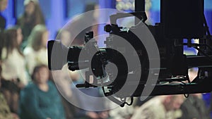 Camera in tv studio during tv recording