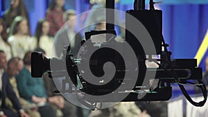 Camera in tv studio during tv recording