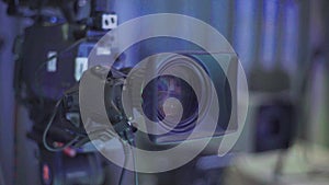 Camera in tv studio during tv recording