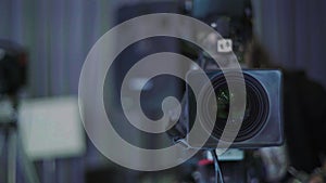 Camera in tv studio during tv recording