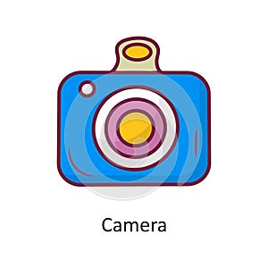 Camera vector Fill outline Icon Design illustration. Holiday Symbol on White background EPS 10 File