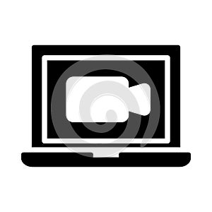 Camera glyph flat vector icon