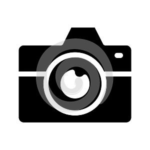 Camera glyph flat vector icon