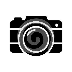 Camera glyph flat vector icon