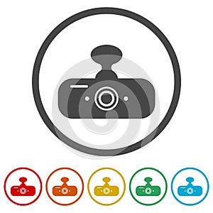 Camera vector illustration, Car digital video recorder