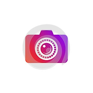 Camera vector illustration. good for camera icon, photography, or videography industry. simple gradient with blue and red color