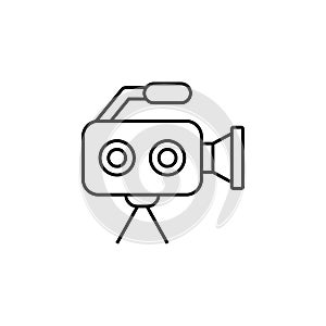 camera, video icon. Simple thin line, outline vector of movie, cinema, film, screen, flicks icons for UI and UX, website or mobile