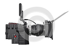 Camera video professional, side view