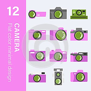Camera or video recorder icon in minimal style photo