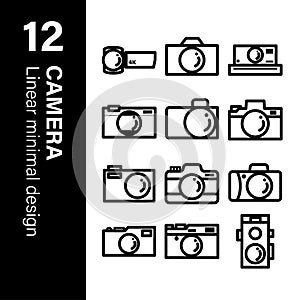 Camera or video recorder icon in minimal style photo
