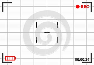 Camera viewfinder rec background vector
