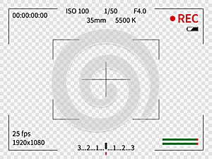 Camera viewfinder. Viewer focus frame record cameras video lens looking photos digital display finder capture view zoom