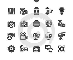 Camera Well-crafted Pixel Perfect Vector Solid Icons