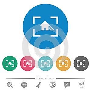 Camera white balance shade mode flat round icons