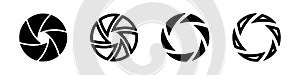 Cameraa shutter icons. Vector shutter icons