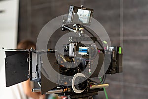 Cameraman with digital cinema camera