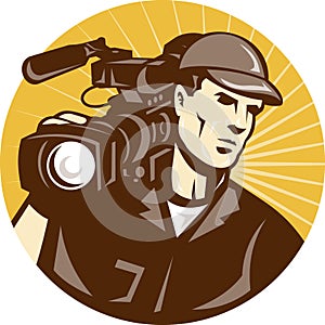 Cameraman Film Crew Pro Video Movie Camera