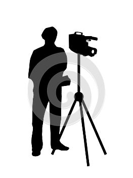 Cameraman filming silhouette