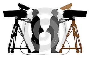 Cameraman silhouette, TV Camera.