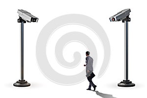 Cameras wathing man in spying concept
